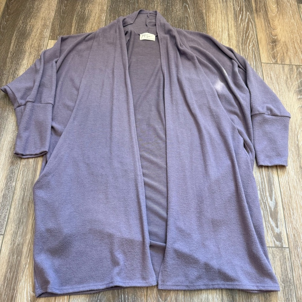 Women’s Lilac Open Front Cardigan Size Small/ Before You/ With Pockets